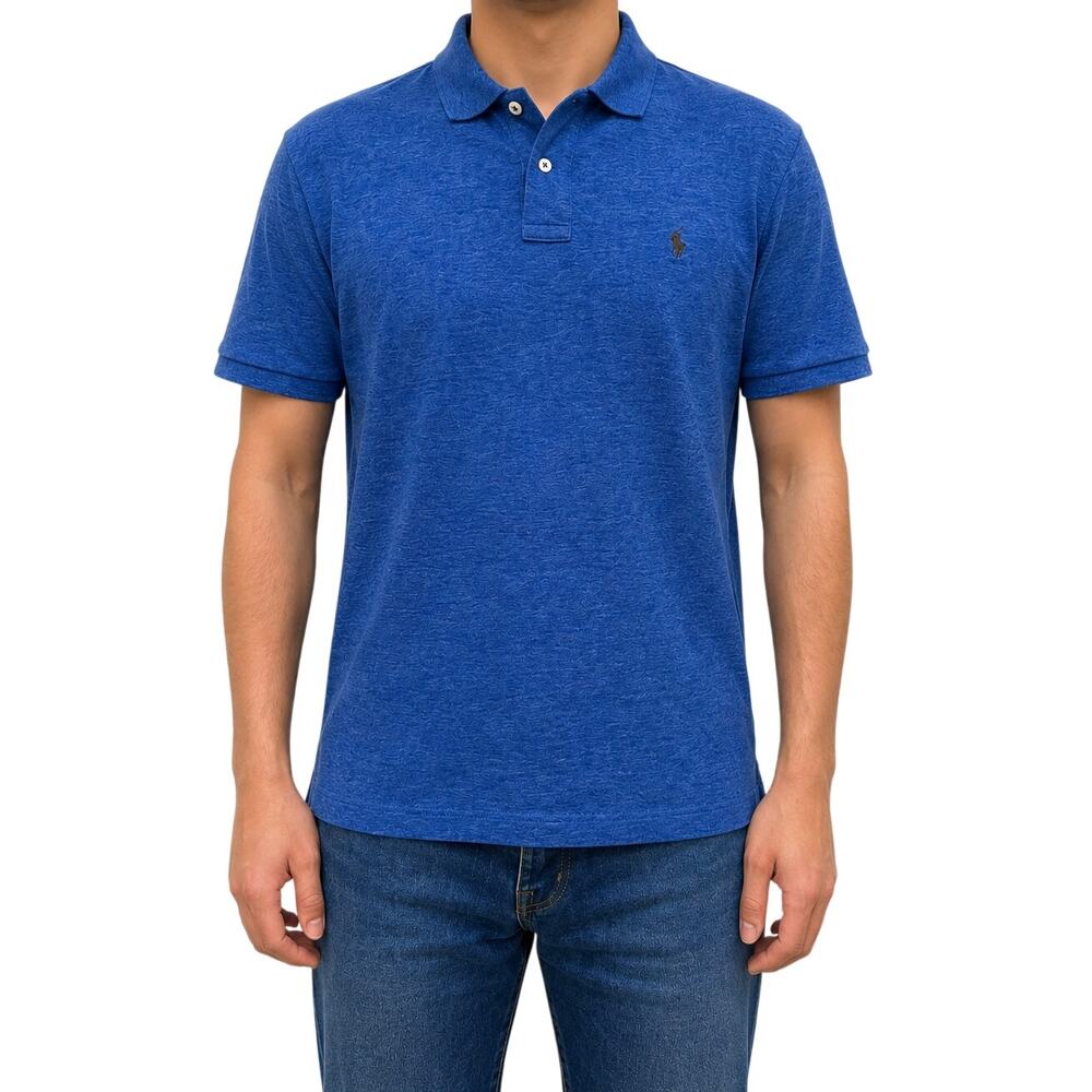 Polo Ralph Lauren Royal Blue Heather 100% Cotton Short Sleeve Polo Shirt Men's L